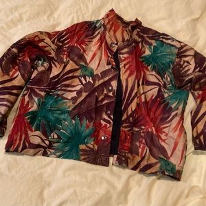 Sparkly Chico’s Jacket with leaves! Size 3